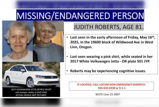 West Linn Police Seek Help to Locate Missing 81-Year-Old Judith Roberts