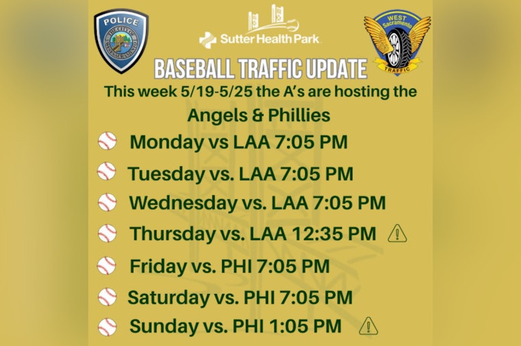 West Sacramento Braces for Heavy Traffic Amid A's Baseball Games and I-80 Construction Work