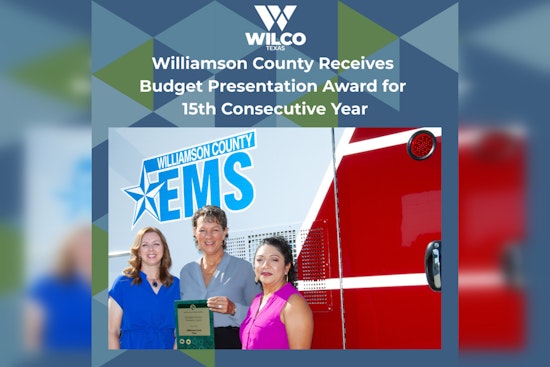 Williamson County Clinches 15th Consecutive Distinguished Budget Presentation Award