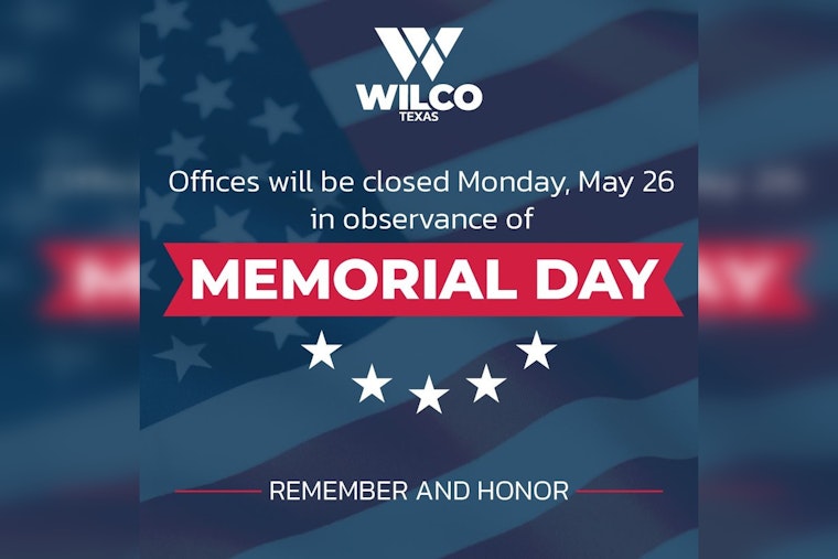 Williamson County Offices to Close for Memorial Day, Animal Shelter Remains Open for Adoptions