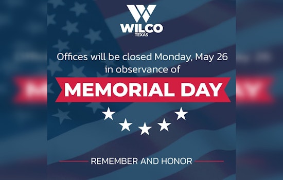 Williamson County Offices to Close for Memorial Day, Animal Shelter Remains Open for Adoptions