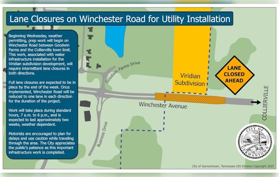 Winchester Road in Germantown Braces for Traffic Delays Amid Water Infrastructure Upgrades