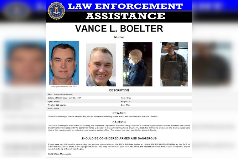 $50K Reward for Info on Suspected Shooter Terrorizing Minnesota Lawmakers: FBI Launches Manhunt for Vance L. Boelter in Champlin and Brooklyn Park