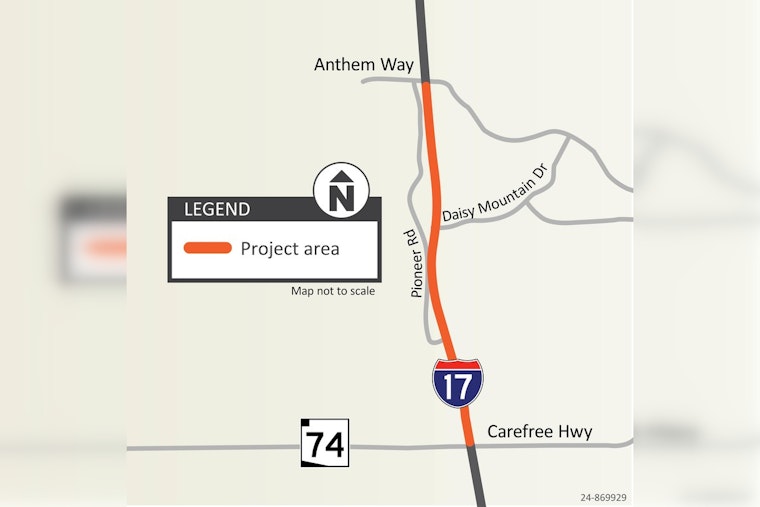 ADOT to Kickstart $15.1M Paving Project on I-17 Near Anthem Starting June 22