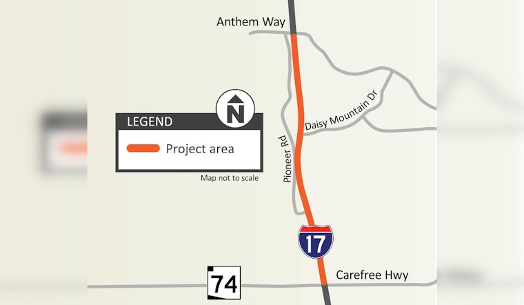 ADOT to Kickstart $15.1M Paving Project on I-17 Near Anthem Starting June 22