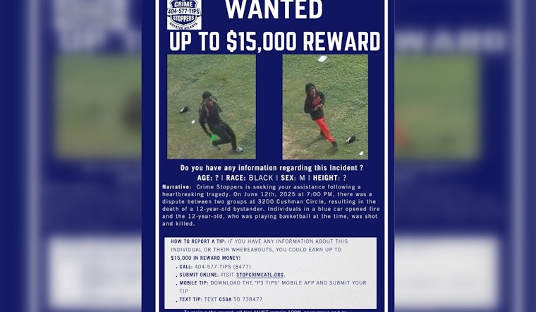 Atlanta Police Raise Reward to $15,000 for Leads on Suspects in 12-Year-Old's Shooting Death