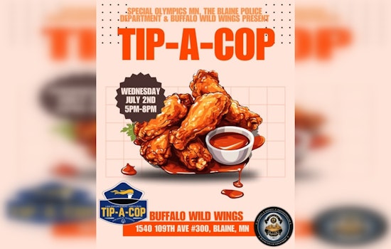 Blaine Police Swap Handcuffs for Aprons to Support Special Olympics at Local Buffalo Wild Wings Charity Event