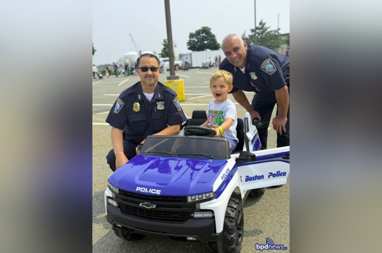 Boston Police Bond with Youngsters at Charlestown Touch-a-Truck Event