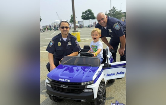 Boston Police Bond with Youngsters at Charlestown Touch-a-Truck Event