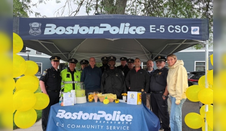 Boston Police District E-5 Officers Host Lemonade Stand to Support Young Girl's Battle with Brain Cancer