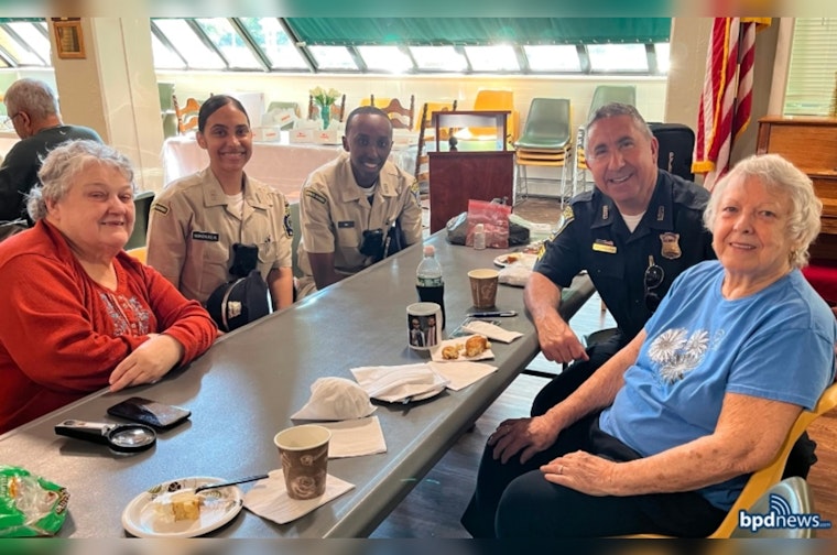 Boston Police Recruits Join Dorchester Residents for Coffee Hour in Community Engagement Effort