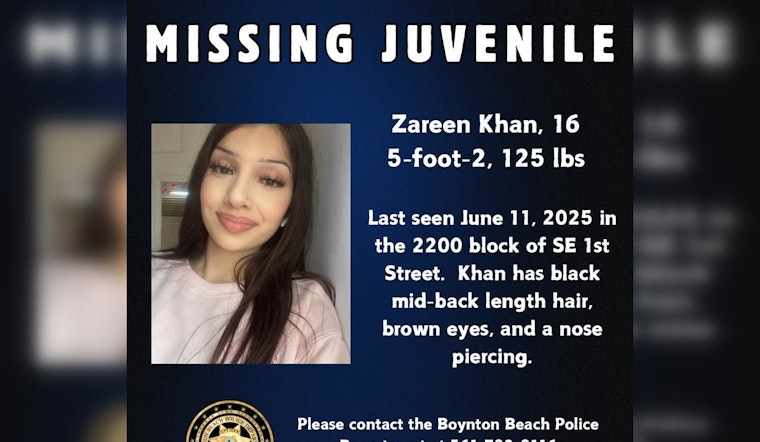 Boynton Beach Police and Community Rally in Search for Missing Teen Zareen Khan