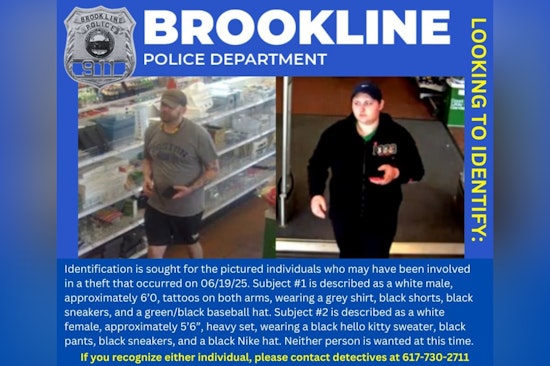 Brookline Police Seek Public's Help to Identify Individuals Connected to Theft Case