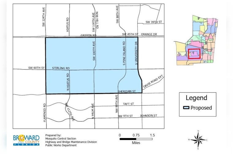 Broward County to Launch Mosquito Control Spraying in Cooper City and Davie to Combat Spread of Tropical Diseases