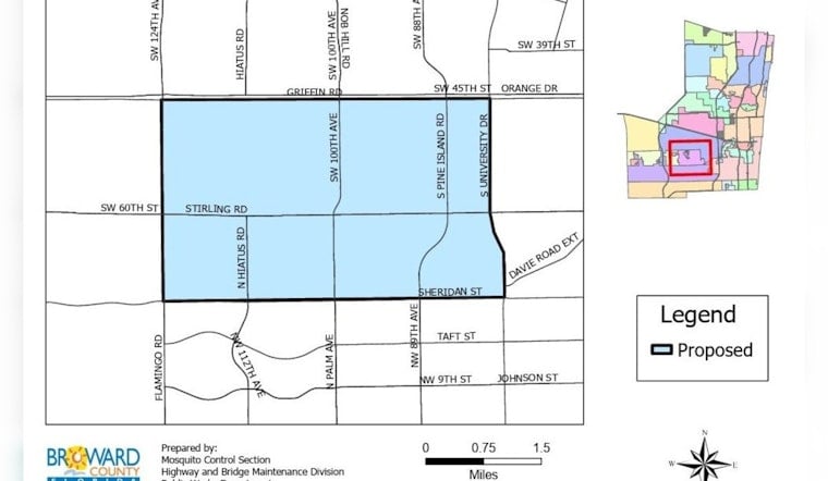Broward County to Launch Mosquito Control Spraying in Cooper City and Davie to Combat Spread of Tropical Diseases