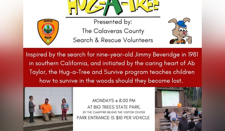 Calaveras Big Trees State Park Revives Hug A Tree Program to Teach Kids Vital Survival Skills