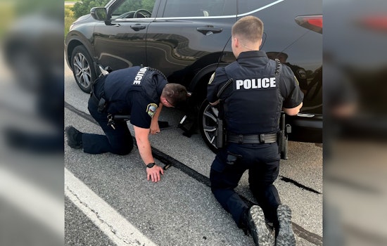 Carmel PD's Nights B Shift Goes Beyond the Badge, Aids Stranded Driver with Flat Tire