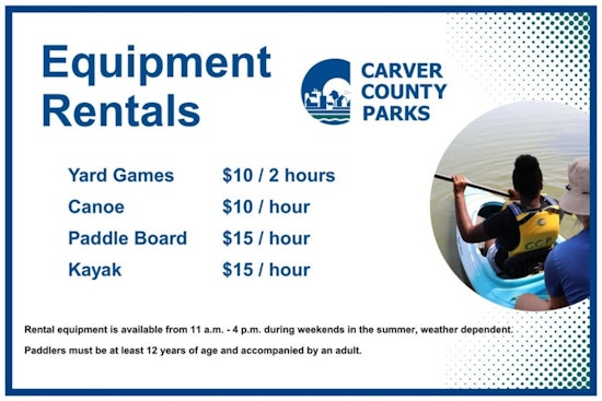 Carver County Parks Announce Seasonal Watercraft and Yard Game Rentals Starting June 7