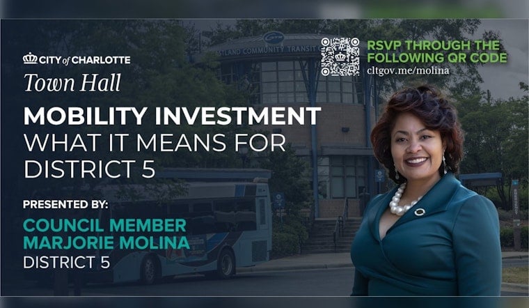 Charlotte Councilwoman Marjorie Molina to Host Town Hall on Transit and Planning in East Charlotte