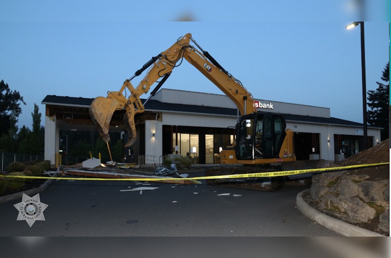 Clackamas County Deputies Investigate ATM Heist Featuring Stolen Excavator, Public's Help Sought