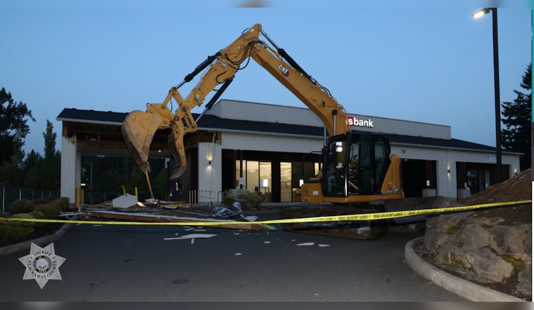 Clackamas County Deputies Investigate ATM Heist Featuring Stolen Excavator, Public's Help Sought