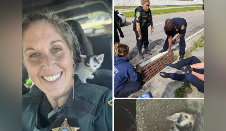 Clay County First Responders Band Together to Rescue Kitten from Storm Drain, Henley Finds Home with Sergeant