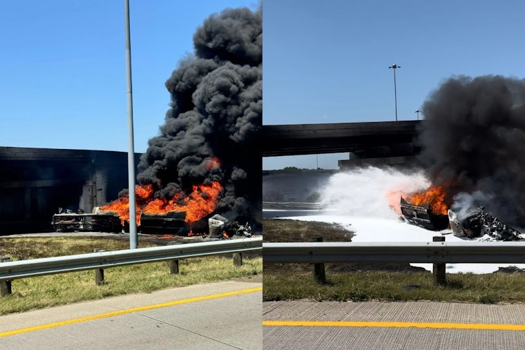 Columbus Police Search for Pickup Truck Driver After Fiery Tanker Crash on I-270, Community Urged to Assist