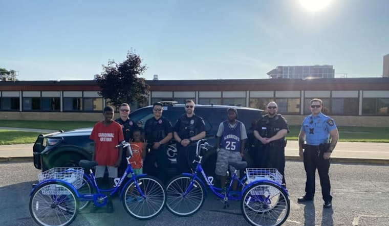 Coon Rapids Police and Toys 4 Joy Partner Up to Gift New Tricycles to Local Brothers in Need