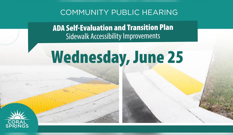 Coral Springs Invites Public Input on ADA Accessibility Improvements at Upcoming Meeting
