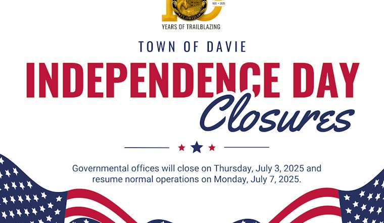 Davie Announces Office Closures and Service Changes for Independence Day, Essential Services to Continue as Planned