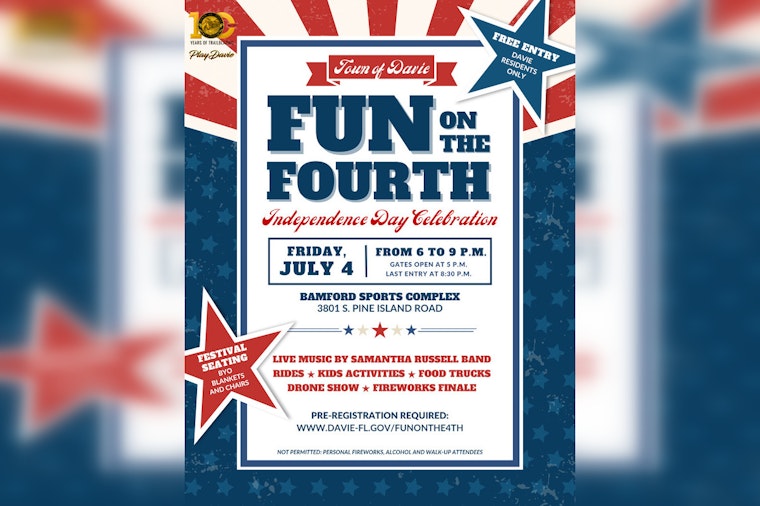 Davie Gears Up for Residents-Only "Fun on the 4th" Celebration at Pine Island Park with Live Music, Drone Show, and Fireworks