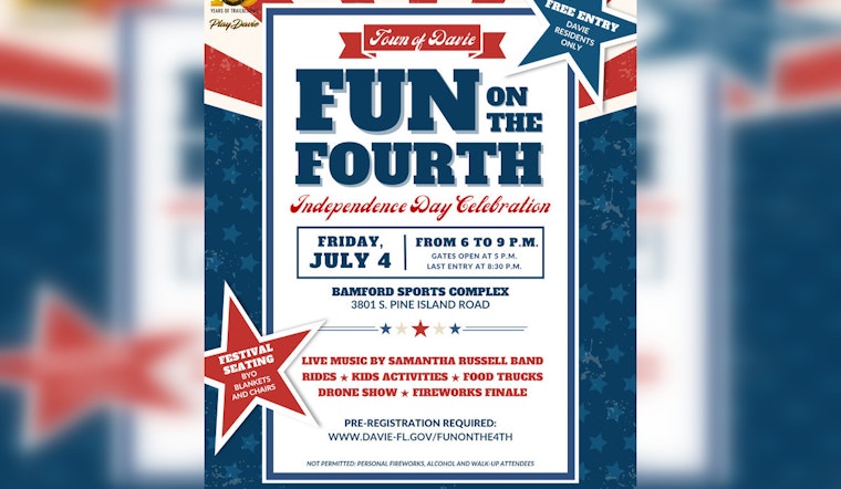 Davie Gears Up for Residents-Only "Fun on the 4th" Celebration at Pine Island Park with Live Music, Drone Show, and Fireworks