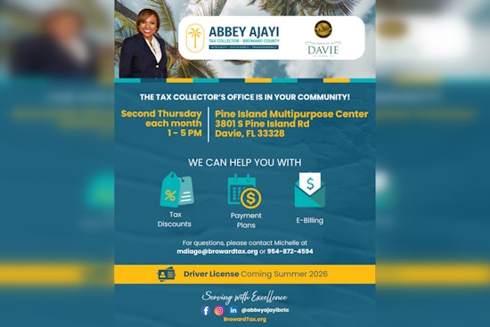 Davie Partners with Broward County Tax Collector’s Office for On-Site Monthly Tax Assistance Sessions
