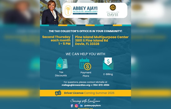 Davie Partners with Broward County Tax Collector’s Office for On-Site Monthly Tax Assistance Sessions