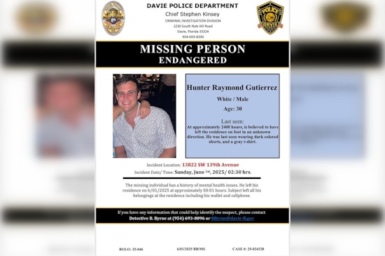 Davie Police on the Hunt for Missing 30-Year-Old Man with Mental Health Issues