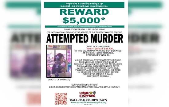 $5,000 Reward for Critical Information on Pembroke Pines Mall Shooting Suspect