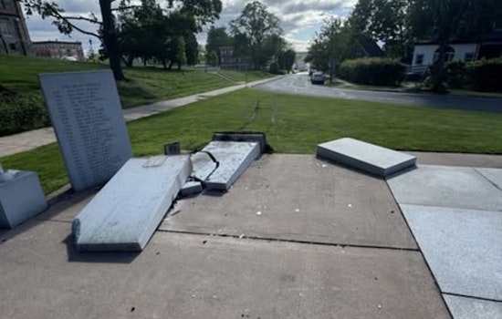 Driver Suspected of OUI and Property Destruction After Crashing into JFK Memorial in Holyoke