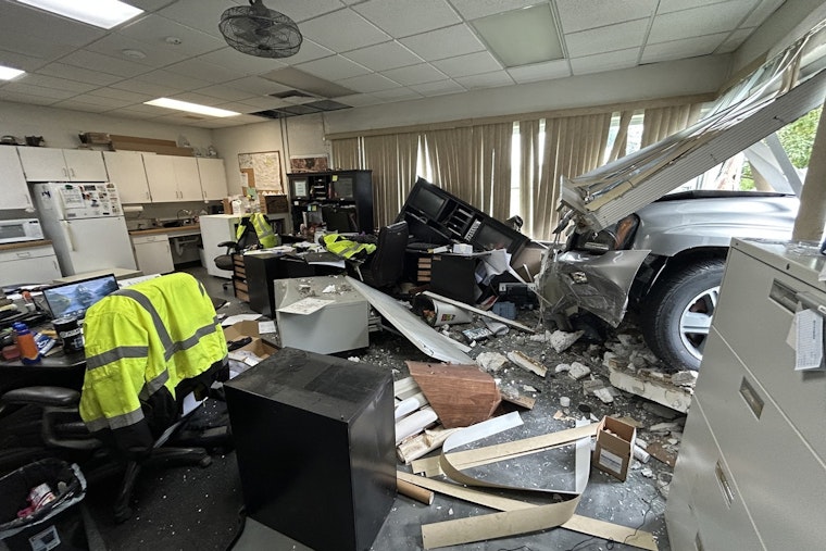 Eagle Lake Woman Uninjured After Accidentally Crashing into Public Works Building