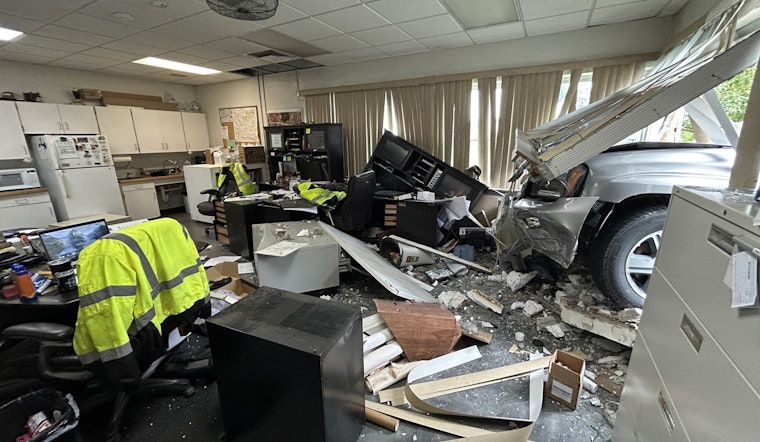 Eagle Lake Woman Uninjured After Accidentally Crashing into Public Works Building