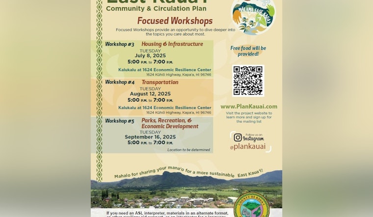 East Kaua‘i Residents Invited to Shape Community's Future Through Planning Workshops
