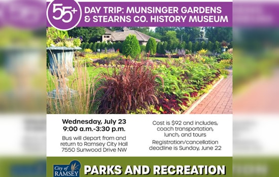 Explore St. Cloud's Serene Gardens and Rich History with Ramsey's 55+ Day Trip on July 23
