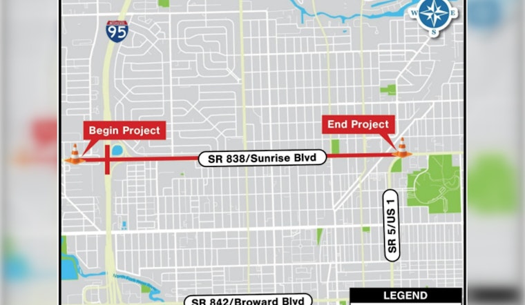 FDOT Announces $55.4 Million Upgrade for Sunrise Boulevard in Fort Lauderdale