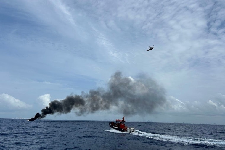 Five Rescued at Sea Near Key Biscayne After Boat Blaze, U.S. Coast Guard and Good Samaritan Respond