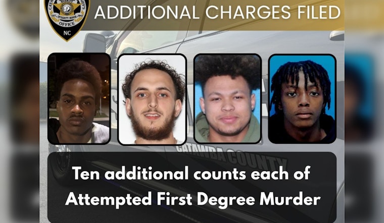 Four Suspects Charged with 10 Counts Each of Attempted First Degree Murder in Catawba County Case