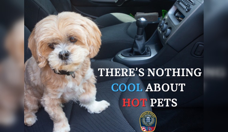 Franklin Police Warn Against Leaving Pets in Hot Cars, Outline Legal Steps for Rescues