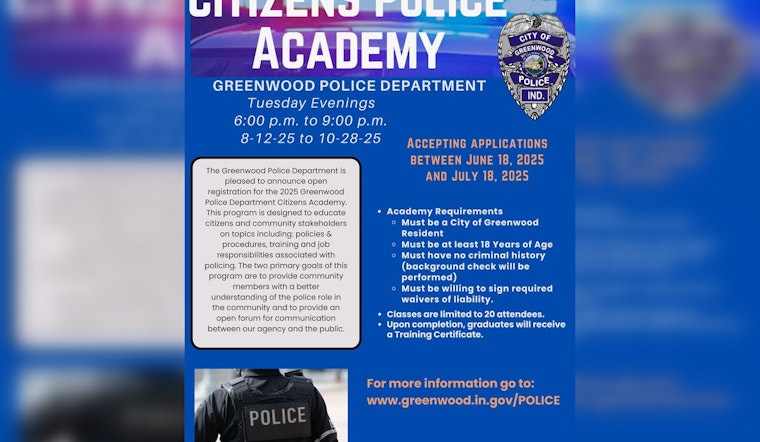 Greenwood Police Department Invites Locals to Join 2025 Citizens Police Academy for Insight into Police Work