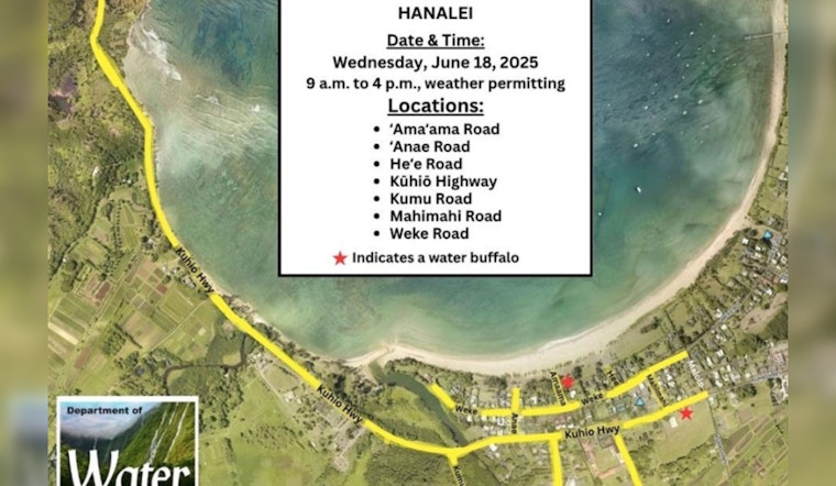 Hanalei Set for Water Service Shutdown on June 18 for Infrastructure Upgrades