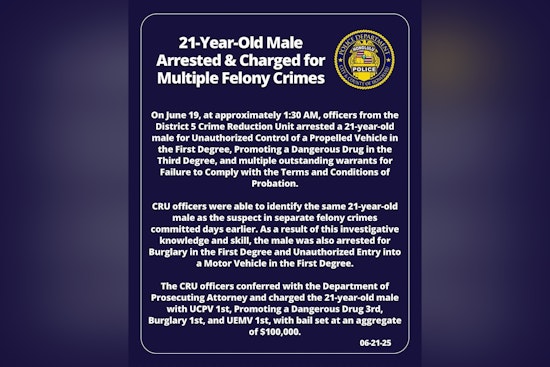 Honolulu Police Arrest 21-Year-Old on Multiple Felony Charges, Including Burglary and Drug Promotion