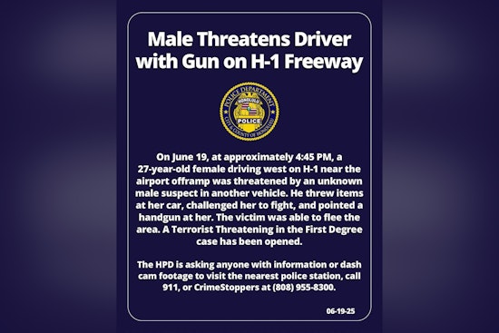 Honolulu Police Seek Public's Help in Finding Suspect Accused of Brandishing Gun on H-1 Freeway
