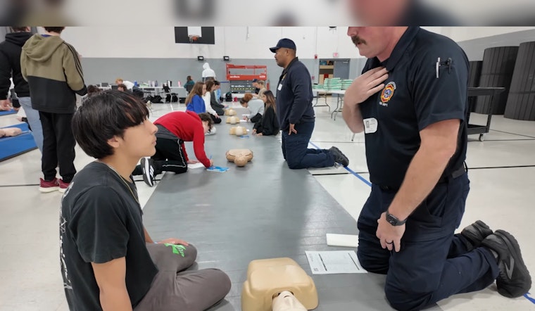 Houston High School Students Donate CPR Training Kiosk to Germantown Fire Department
